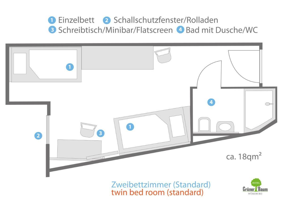 Hotel Grüner Baum Wurzburgo Exterior foto